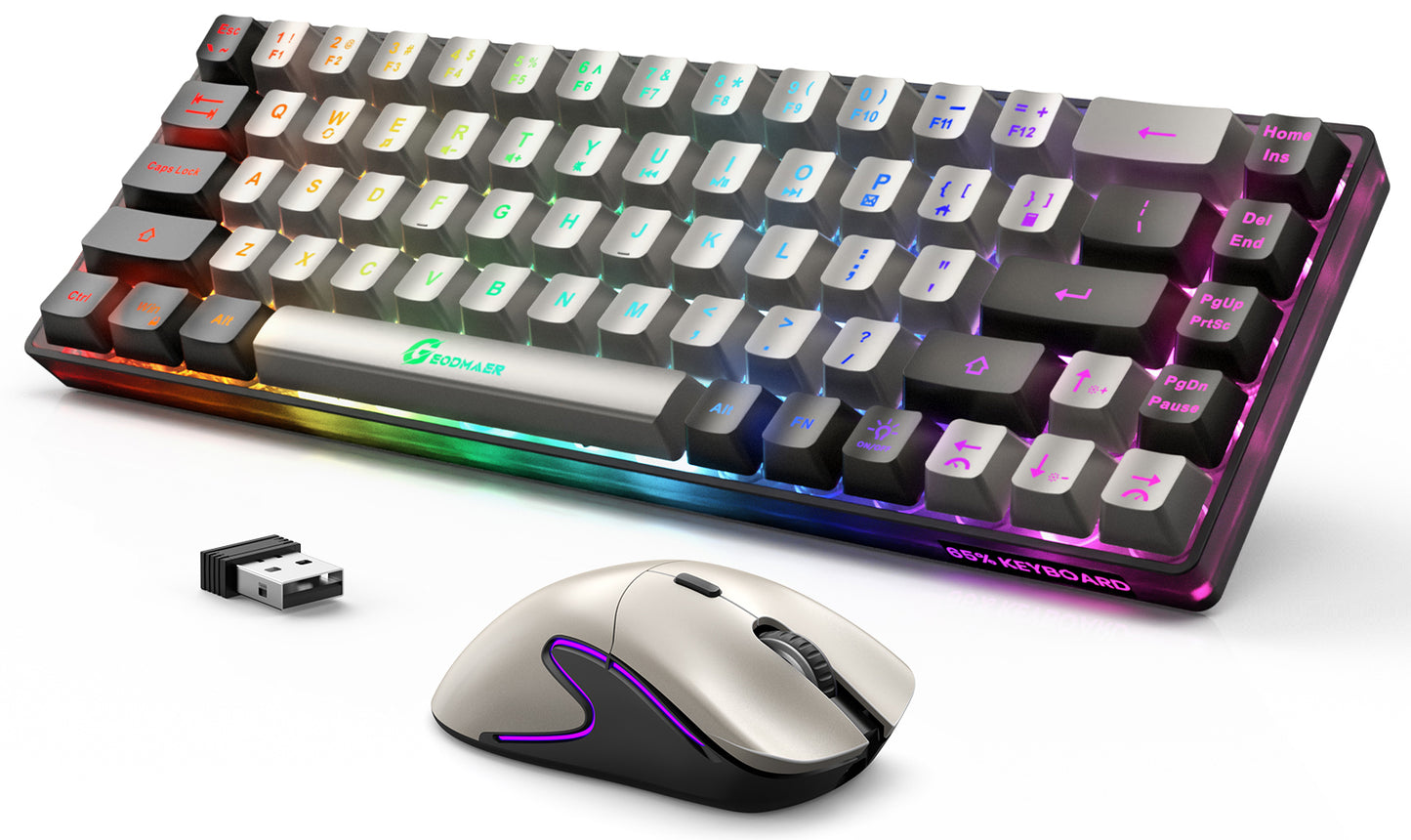 65% Wireless Gaming Keyboard and Mouse Combo