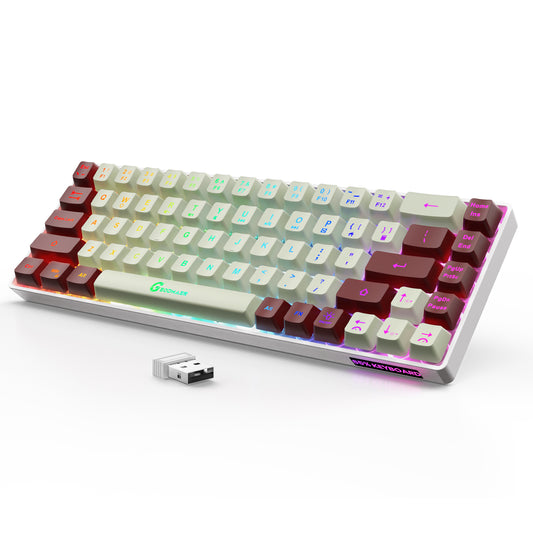 GEODMAER White-Red Wireless Gaming Keyboard